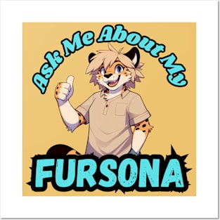 Ask Me About My Cheetah Fursona Furry Art Posters and Art